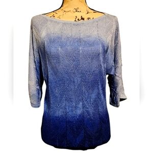 WHBM Blue Ombré Knit Blouse